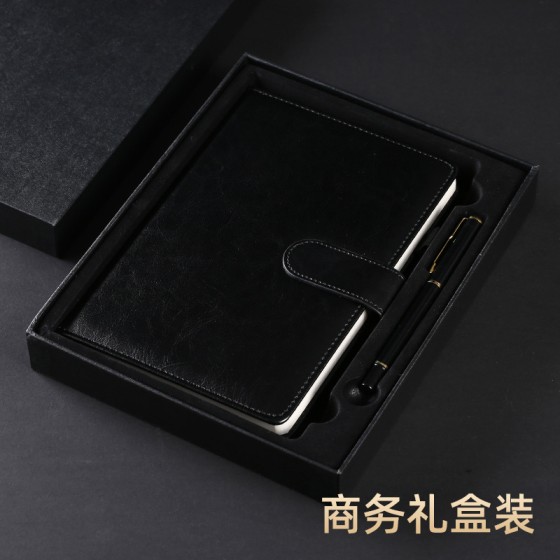 商务磁扣记事本文具笔记本PU皮面高颜值本子批发A5A6可印logo封面