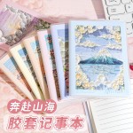 新款3D立体油画迷你小本子a6胶套口袋笔记本随身加厚记事文具套装