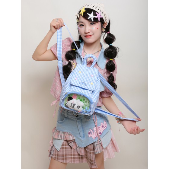 两用痛包双肩包小食量可爱少女背包小型2026新款今年流行格子书包