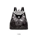 女式双肩包2025新款哑光拉丝抽绳背包纯色百搭格子包学生菱格书包