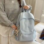 ins旅游双肩包大容量双肩多功能包上学百搭初中女生书包简约纯色