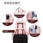 跨境休闲女士双肩包高级感大容量USB充电多功能收纳时尚电脑背包