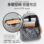 简约休闲双肩包USB充电脑包14寸通勤背包可套拉杆箱旅行学生书包
