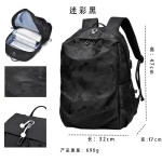 跨境通勤usb耐磨背包休闲牛津布双肩包中性防水高中学生弧形