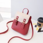 女士双肩包2015新款撞色双搭扣小背包礼品小包Women's bag包