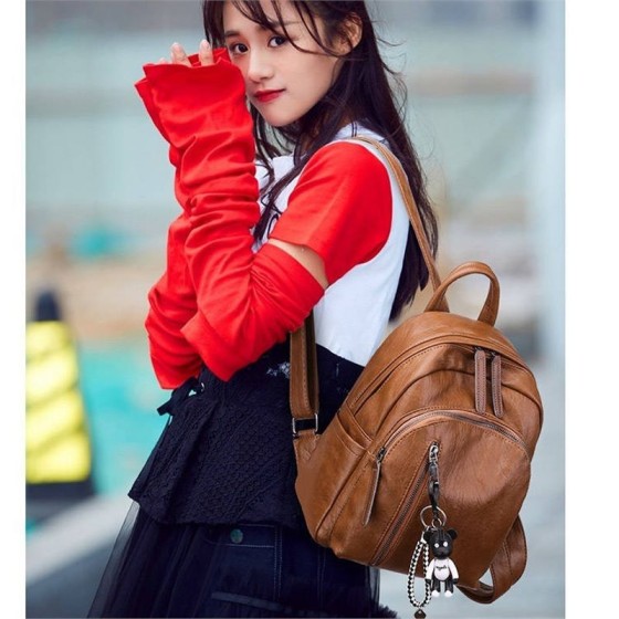 双肩包女包pu皮背包女妈咪包书包女简约可代贴标签工厂一件代发
