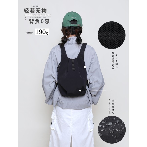 轻量化户外双肩包男女款小众背心背包登山运动骑行旅行小书包跨境