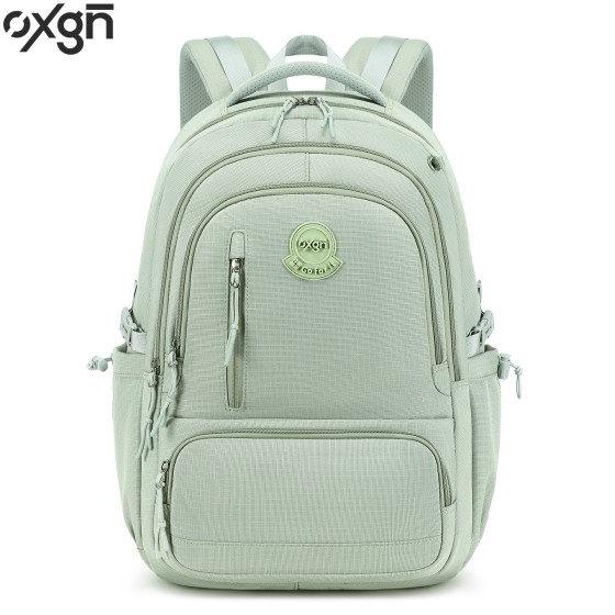 oxgn格纹双肩包女初高中大学生书包ins高颜值15.6寸电脑背包