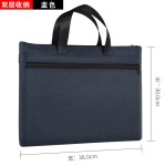 大容量防水手提文件袋拉链会议袋双层资料袋收纳袋文件包印logo