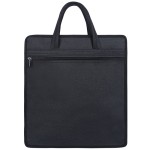 建腾文件袋帆布商务办公包学生手提资料袋男女拉链防水黑色大容量