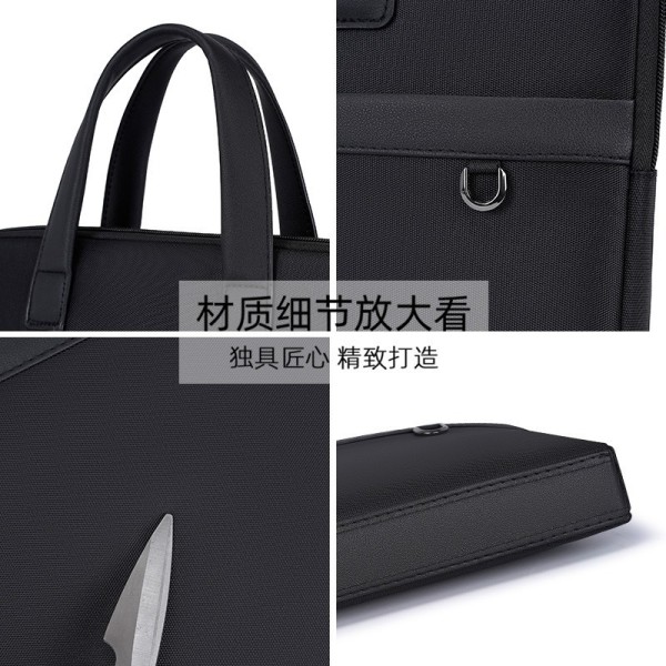欧克奇大容量商务公文包牛津布防水手提文件袋印字办公会议包