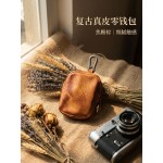批发亚马逊爆款头层牛皮钥匙包复古创意多元化收纳包钥匙扣零钱包