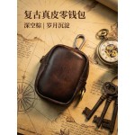 批发亚马逊爆款头层牛皮钥匙包复古创意多元化收纳包钥匙扣零钱包