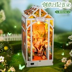 天予DIY创意日记书立微缩小屋假日花房场景创意木质手工拼装礼物