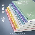 彩色高颜值ins风笔记本大号b5线圈本a5本子日记事本横线加厚本子