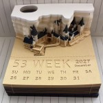 3d立体便签2027年台历年会创意商务伴手礼文创纸雕便利贴日历摆件