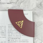 一件代发皮质扇形书签简约纯色阅读标签夹学生书角保护套