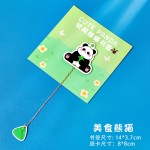 可爱熊猫书签金属镂空吊坠挂件创意ins风高档精致纪念品文具礼物