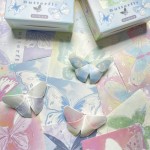 少女渐变蝴蝶便签纸盒装ins可爱学生清新手账素材正方形折纸