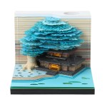 创意文创礼物树屋纸雕日历桌面摆件景区商务会议纪念品3d立体便签