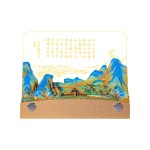 千里江山文创礼品实用带灯光3D便签高颜值立体纸雕日历桌面小摆件