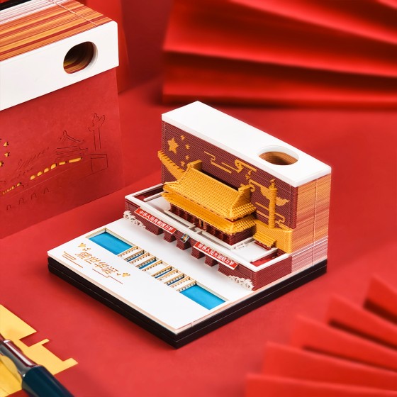 文创礼品定制3D立体便签纸天安门北京景点创意便签手撕纸雕送礼