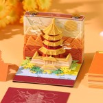 洛阳老君山纸雕模型景区创意文创纪念品办公室桌面摆件3d立体便签