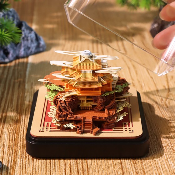 老君山纸雕日历桌面装饰摆件河南景区文创纪念礼品定制3d立体便签