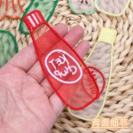新款韩系欧根纱书签水果蔬菜系列高颜值创意阅读标记刺绣便签装饰