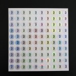 数字贴美甲油色号数字标贴数字标签编号贴镭射防水1厘米圆形1-50