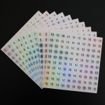 数字贴美甲油色号数字标贴数字标签编号贴镭射防水1厘米圆形1-50