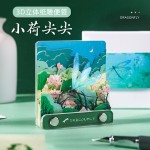 跨境新品蜻蜓3d立体便签本可撕创意礼物摆件小荷尖尖镂空雕刻本