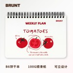 BRUNT莓柿漫记周计划本美式双线圈B6记事本学生日程本横线手账本