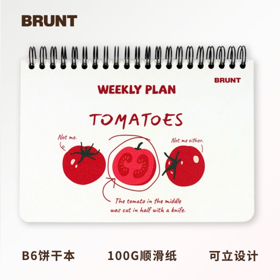 BRUNT莓柿漫记周计划本美式双线圈B6记事本学生日程本横线手账本