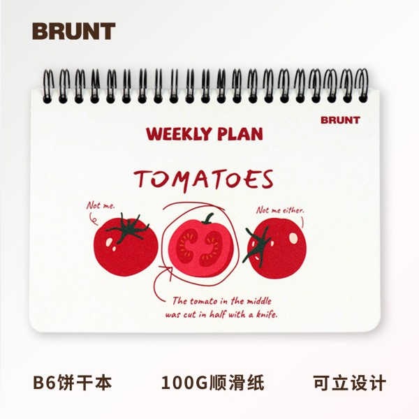 BRUNT莓柿漫记周计划本美式双线圈B6记事本学生日程本横线手账本