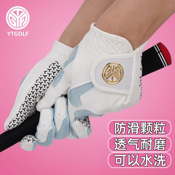 新款TYGOLF高尔夫手套女士 双手超纤布防滑透气耐磨 运动骑行手套
