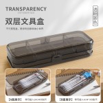 ins风透明笔盒高颜值笔袋收纳大容量文具盒小众不撞款女生学生用