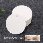 100张+20米麻绳，烘焙包装挂牌留言小卡片复古牛皮纸圆形空白吊牌