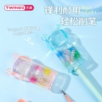 天高厂家可爱卷笔刀学生炫彩文具手动转笔刀高颜值彩虹削笔器批发