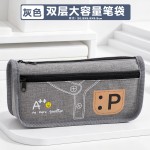 韩版牛仔风笔袋儿童男孩子初中小学生帆布收纳文具袋铅笔盒袋批发