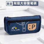 韩版牛仔风笔袋儿童男孩子初中小学生帆布收纳文具袋铅笔盒袋批发