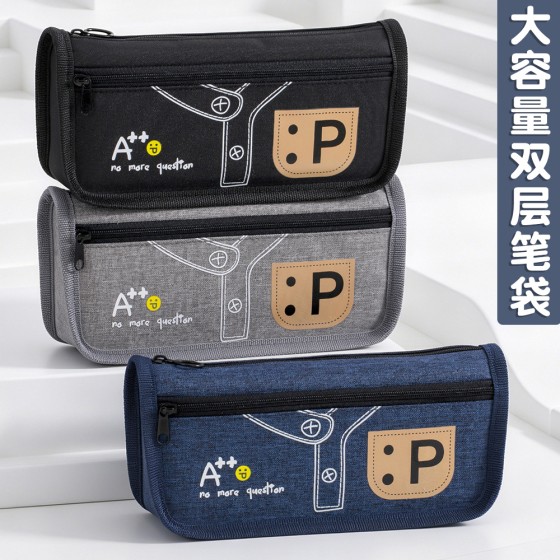 韩版牛仔风笔袋儿童男孩子初中小学生帆布收纳文具袋铅笔盒袋批发