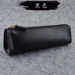新款工作收纳笔套真皮质感迷你笔袋简约小容量复古文具袋男女学生