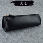 新款工作收纳笔套真皮质感迷你笔袋简约小容量复古文具袋男女学生