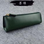 新款工作收纳笔套真皮质感迷你笔袋简约小容量复古文具袋男女学生