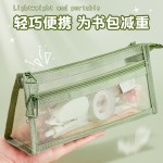 透明网纱笔袋儿童铅笔袋学生考试专用文具袋双层立体大容量文具盒