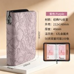 跨境高定密码锁浮雕花纹拉链活页存钱本理财家用现金钱币收藏收纳