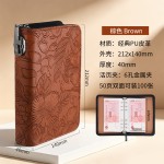 跨境高定密码锁浮雕花纹拉链活页存钱本理财家用现金钱币收藏收纳