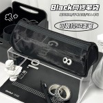 立体U型网纱笔袋简约高颜值学生文具考试笔袋便携收纳袋大容量