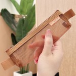 跨境专供韩具笔袋复古时尚简约尼龙立体三角网纱收纳袋迷你文具袋